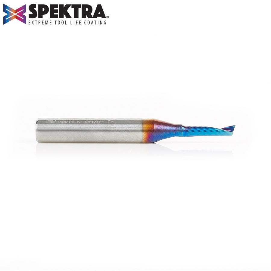 Amana Tool 1/8 in D x 1/4 in Shank Up-Cut Plastic, Spektra 51411-K