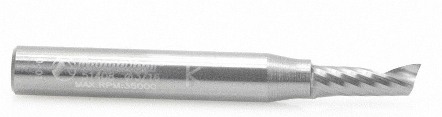 Amana Tool 3/16 in D x 1/4 in Shank Spiral O Aluminum 51408