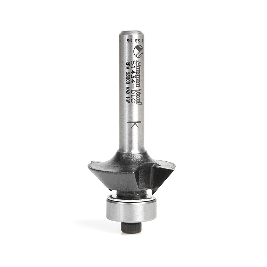 Amana Tool Carbide Tip Aluminum/Plastic Cutting Bevel 1/4 in Shank 51434-DLC