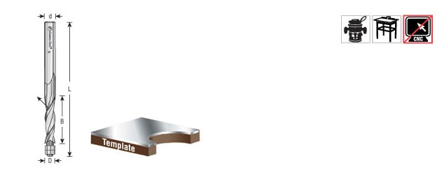 Amana Tool Aluminum Flush Trim 1/4 in Dia. UP 51420