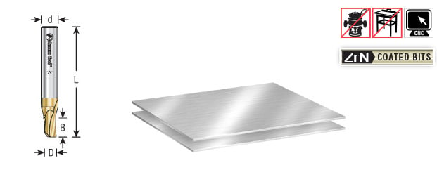 Amana Tool 3/16 in D x 1/4 in Shank Up-Cut Aluminum 51450