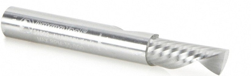 Amana Tool 1/4 in D x 1/4 in Shank Spiral O Aluminum 51502