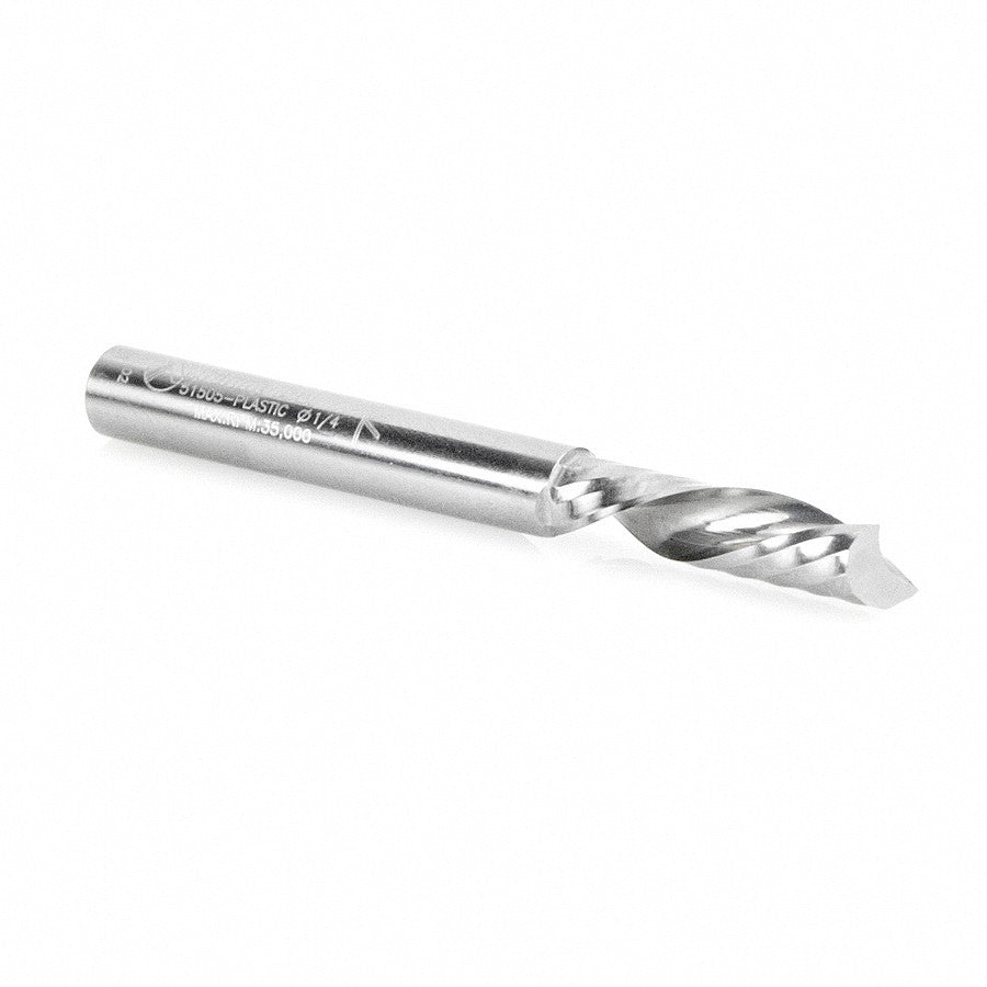 Amana Tool 1/4 in D x 1/4 in Shank Spiral O Plastic 51505