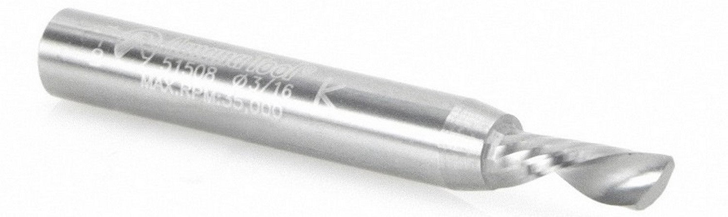 Amana Tool 3/16 in D x 1/4 in Shank Spiral O Aluminum 51508