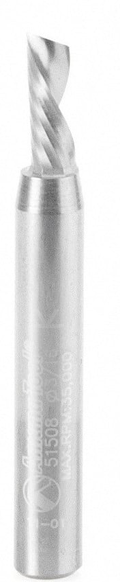 Amana Tool 3/16 in D x 1/4 in Shank Spiral O Aluminum 51508