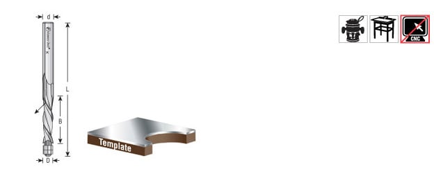 Amana Tool Aluminum Flush Trim 1/4 in D Down 51520