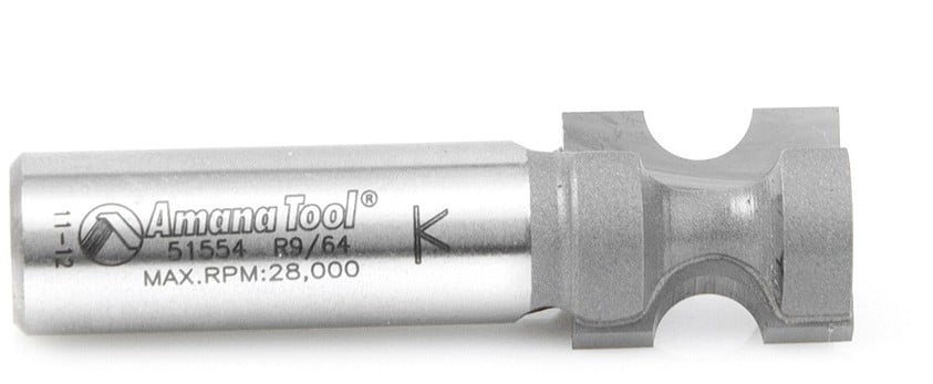 Amana Tool Bull Nose 9/64 in Rad. 1/2 in Shank 51554