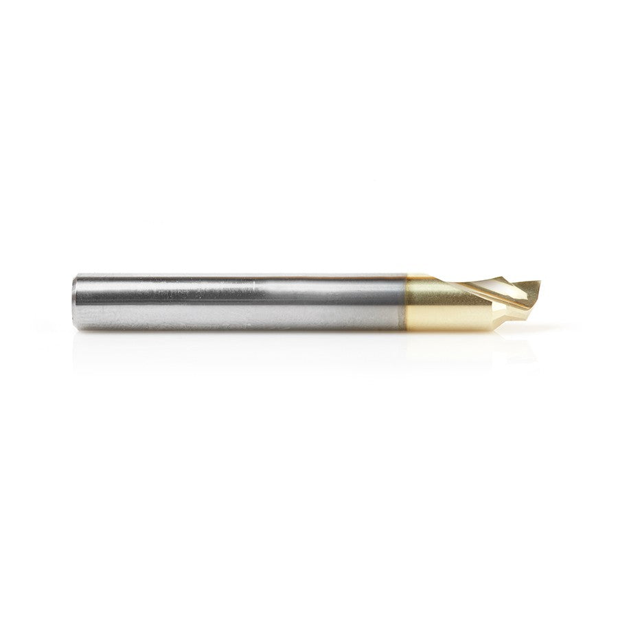  AMANA ALUMINUM CHAMFER EDGE 3/16 DIA X 1/8 X 1/4 SHANK X 2 INCH LONG SOLID CARBIDE ZRN COATED UP-CUT END MILL