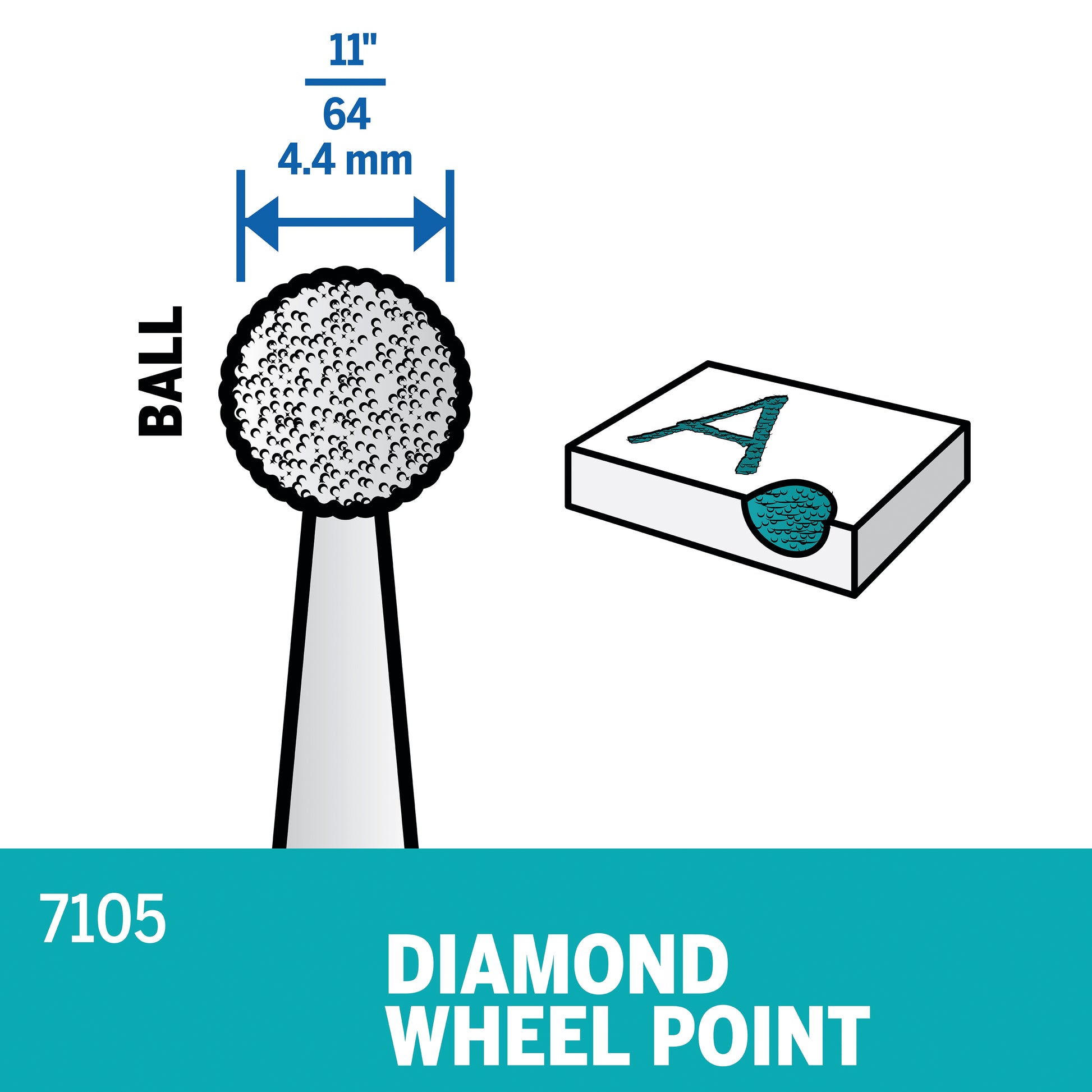 Dremel 11/64 in. Diamond Coated Wheel Point 7105
