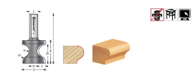 Amana Tool Window Sill Edge 1-1/4 in Dia. 53826