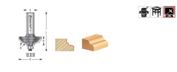 Amana Tool Classical Moulding 1/4 in Shank 54138