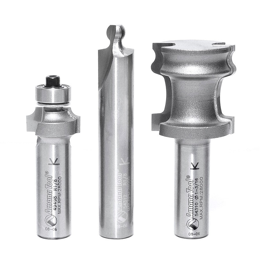 Amana Tool Tambour 3 pc Bit Set 1/2 in Shank 54314