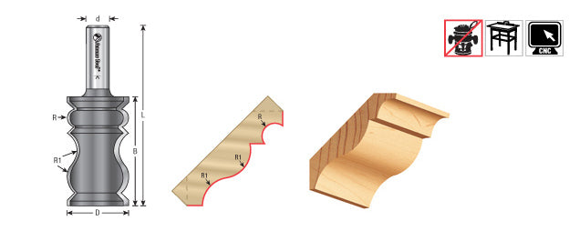 Amana Tool Crown Moulding Bit Type #1 54400