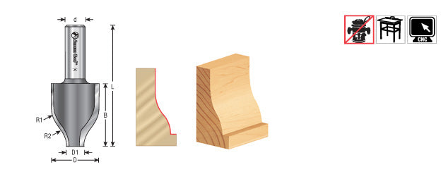 Amana Tool Ogee Vertical Raised Panel Bit 54520