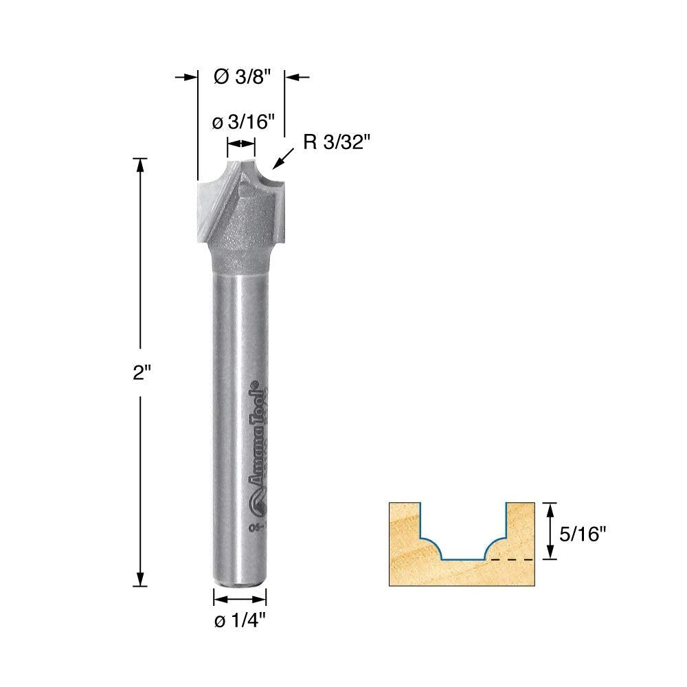 Amana Tool Beading Bit Plunge 1/4 in Shank 56100