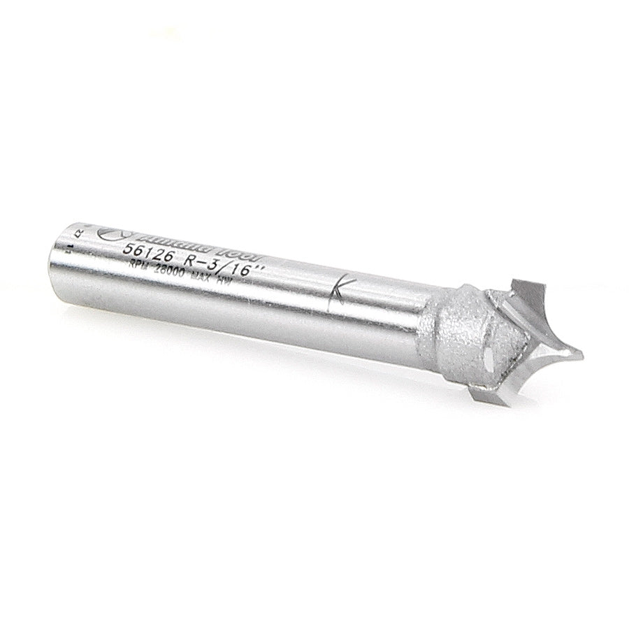Amana Tool Point/Roundover 3/16 in Rx1/4 in Shank 56126