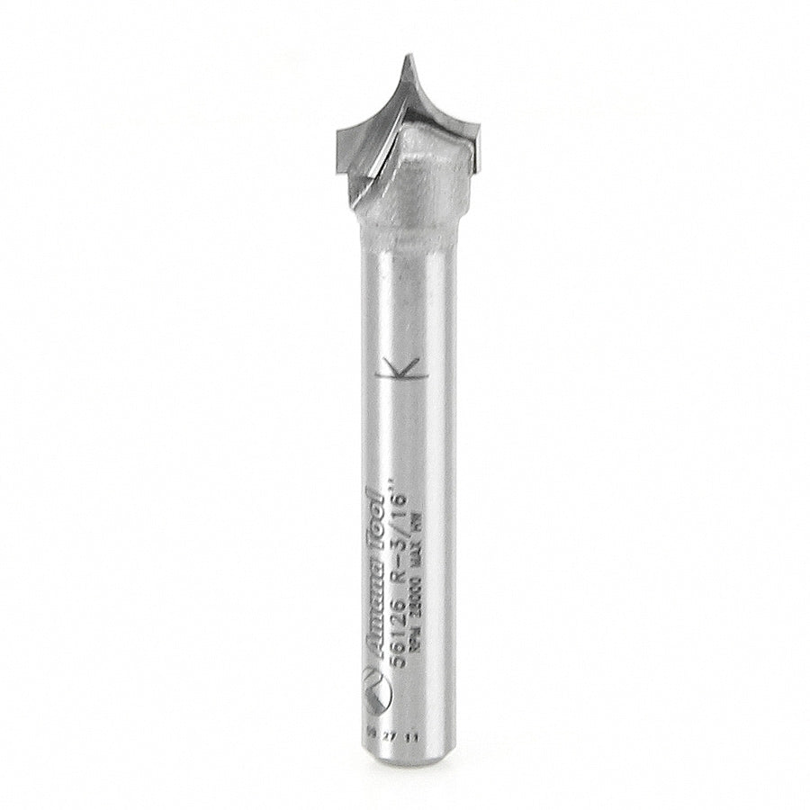 Amana Tool Point/Roundover 3/16 in Rx1/4 in Shank 56126