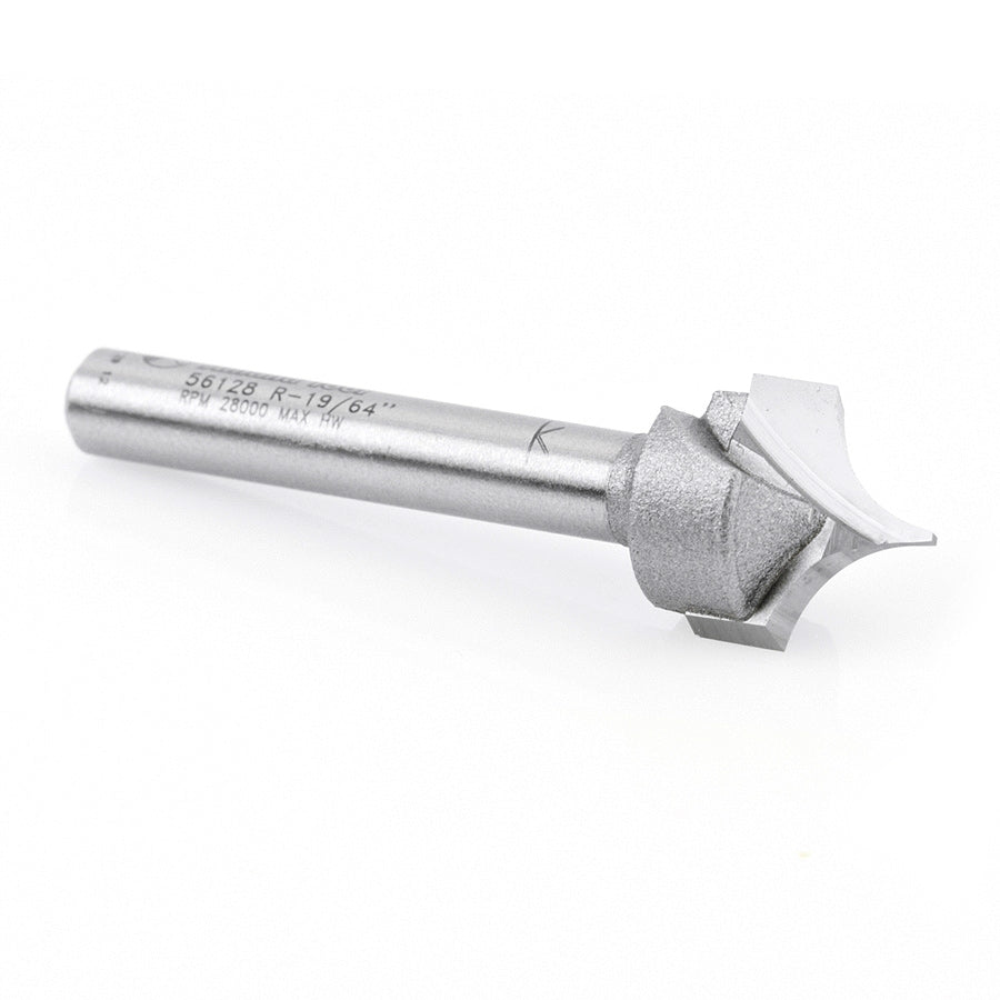Amana Tool Point/Roundover 19/64 in Rx1/4 in SH 56128