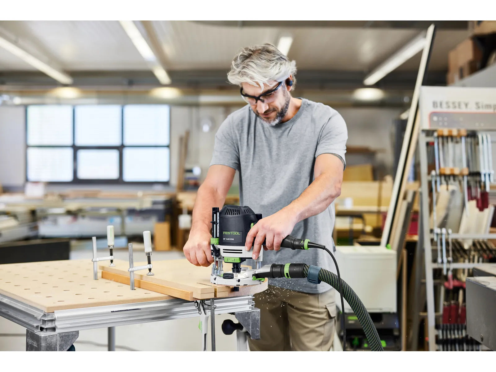 Festool OF 1400 EQ-F-Plus Plunge Router Starter Set, 1/4 in. - 1/2 in. Collet, 1400W, 120V 579463