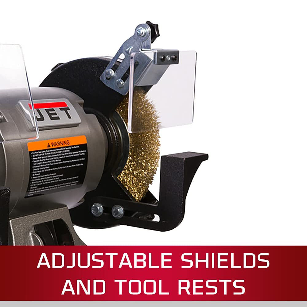 Jet JBG-8W, 8 in. Shop Bench Grinder with Wire Wheel 577128
