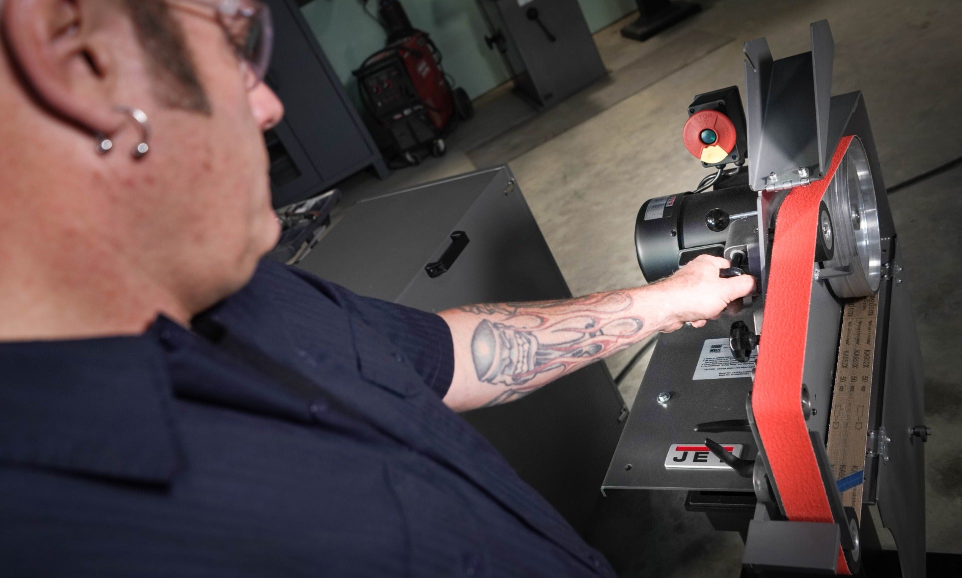 Jet SWG-272, 2 x 72 Square Wheel Belt Grinder 115V 1Ph 577400