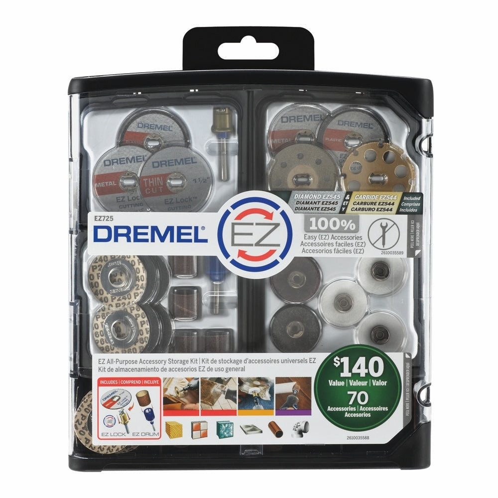 Dremel 70pc EZ Lock All-Purpose Accessory Kit EZ725