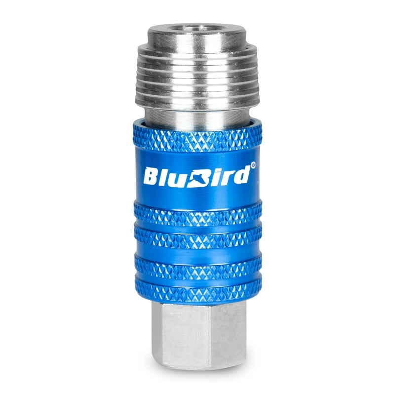 Blubird 1/2" X 50' Air Hose Dual Arm 18 Gauge Retractable Reel 180 Degree Swivel Bracket w/ 3' Jumper Hose 3/8" Male-NPT and Universal 5 in 1 Coupler BBRDA1250-AIO