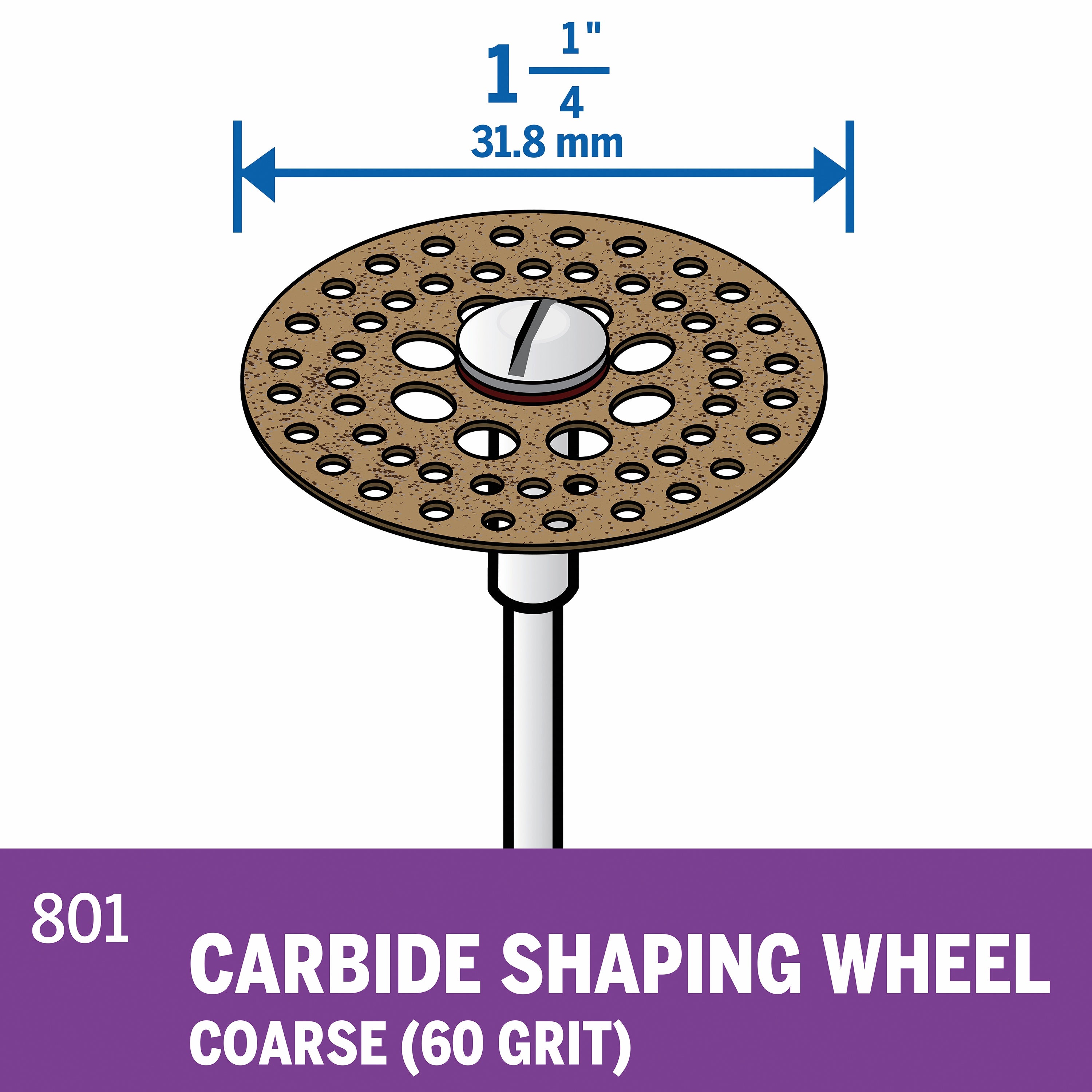Dremel 1-1/4 in. Carbide Shaping Wheel 801