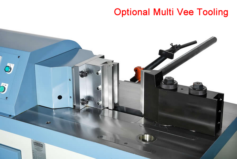 Close-up of Baileigh HPB-78NC showing optional Multi Vee tooling mounted on the bed.