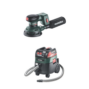 600146840602057800K, METABO SXA 18 LTX 125 BL 18V 5" BRUSHLESS RANDOM ORBIT SANDER W/ METABOX AND ASR 35 ACP HEPA 9GAL AUTO CLEAN HEPA VACUUM