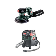 600411840602057800K, METABO SXA 18 LTX 150 BL 18V 6" BRUSHLESS RANDOM ORBIT SANDER W/ METABOX AND ASR 35 ACP HEPA 9GAL AUTO CLEAN HEPA VACUUM COMBO