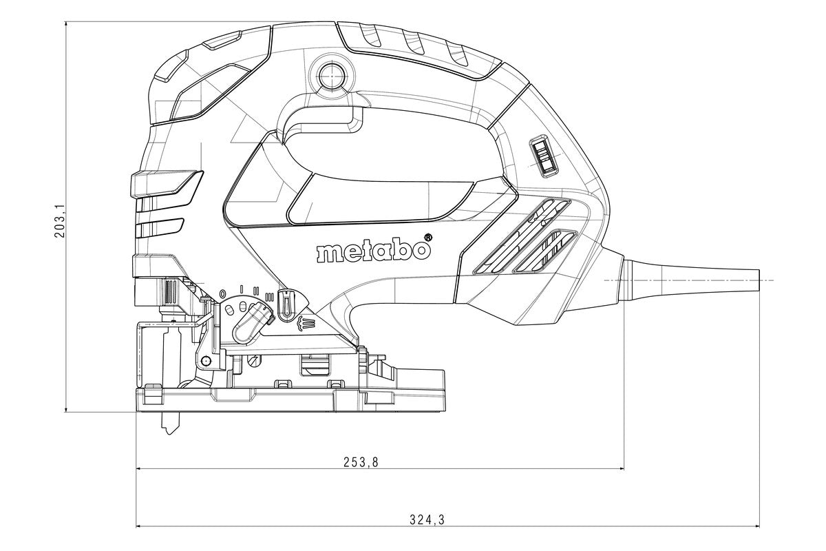 Metabo VS Orbital Jigsaw w/Tool-free blade change, Speed dial, 3-Orbit, STEB 140 601402420
