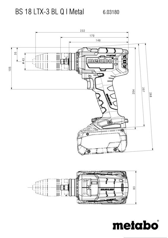 Metabo 18V 3-Speed Drill/Driver w/ MetaBox & 2x 5.5Ah Batteries, Metal 603180620