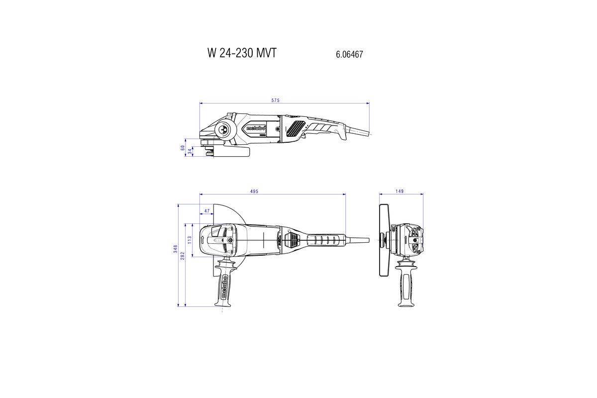  9in Angle Grinder w/Lock-on Trigger