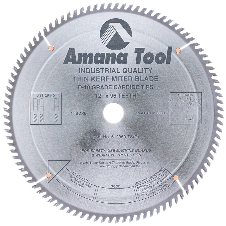 Amana Tool 12 in /96T Trim Saw A.T.B.Grind 612960-TS