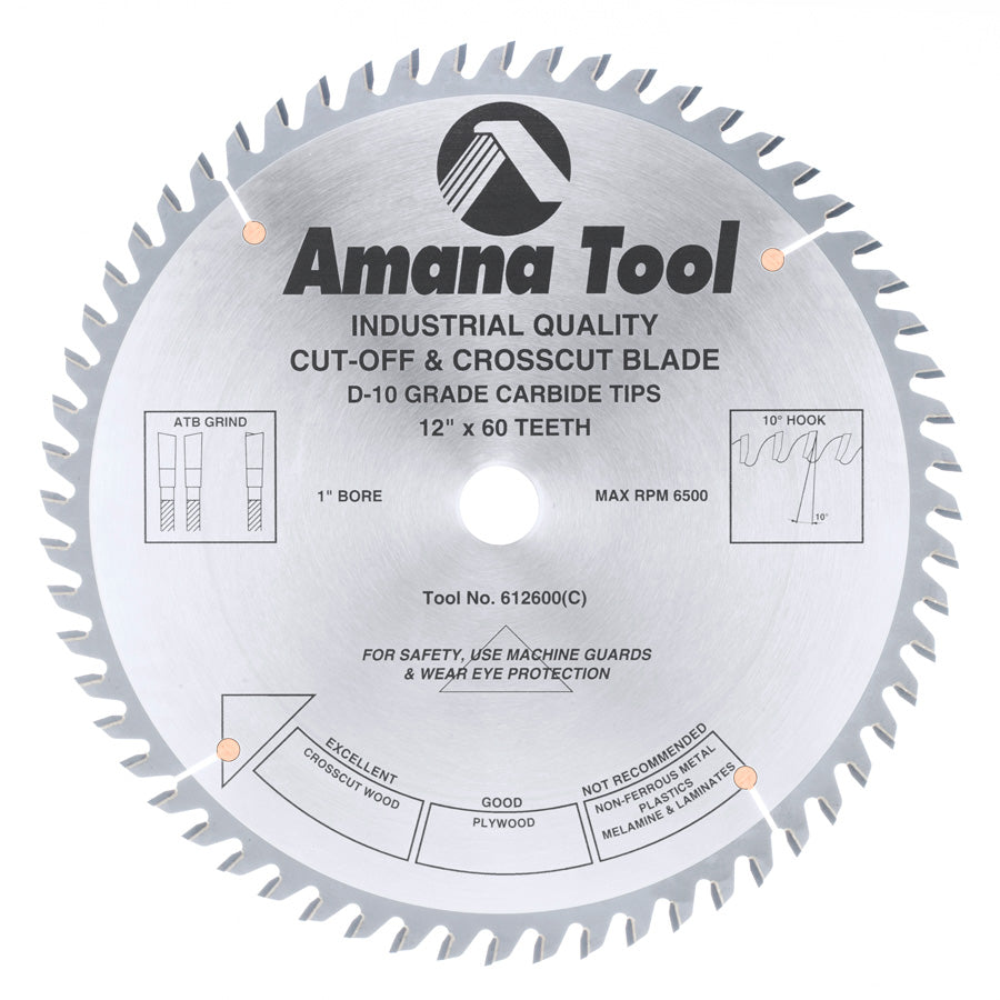 Amana Tool 12 in /60T Cut-Off Saw ATB Grind 612600