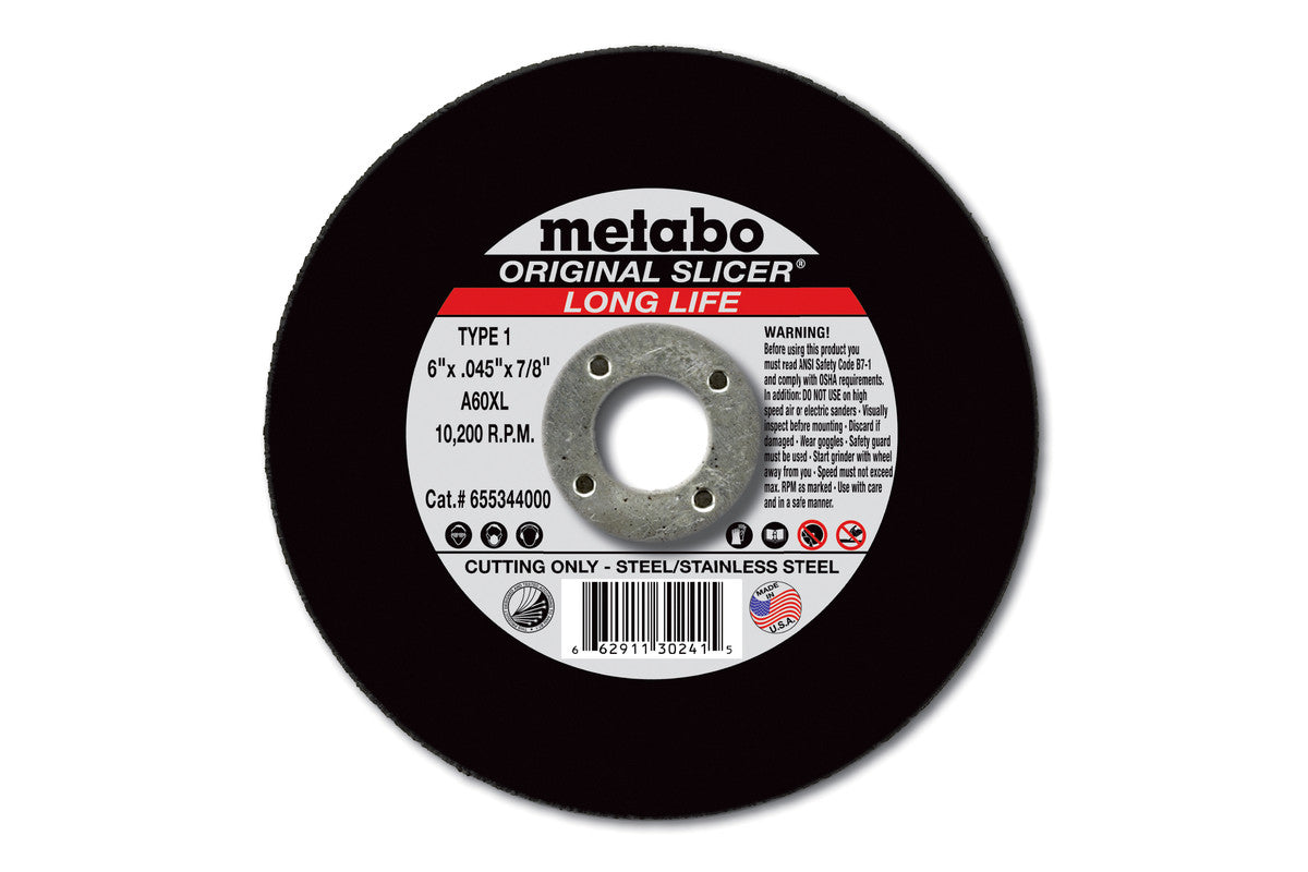Metabo 3in X 1/8in X 3/8in, TYPE 1, A36XL, Cutting Disc - 100 Pack 616321000