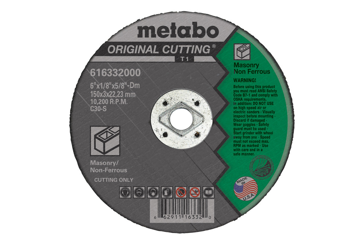 Metabo 7in X 1/8in X 5/8in DM, TYPE 1, C30S Cutting Disc - 10 Pack 616334000