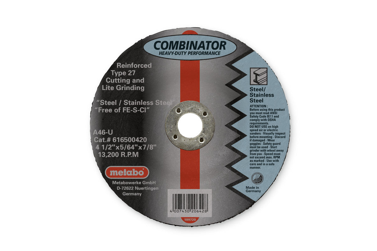 Metabo 6in X 5/64in X 7/8in, TYPE 27, A46U Combinator Cutting Disc - 25 Pack 616502420