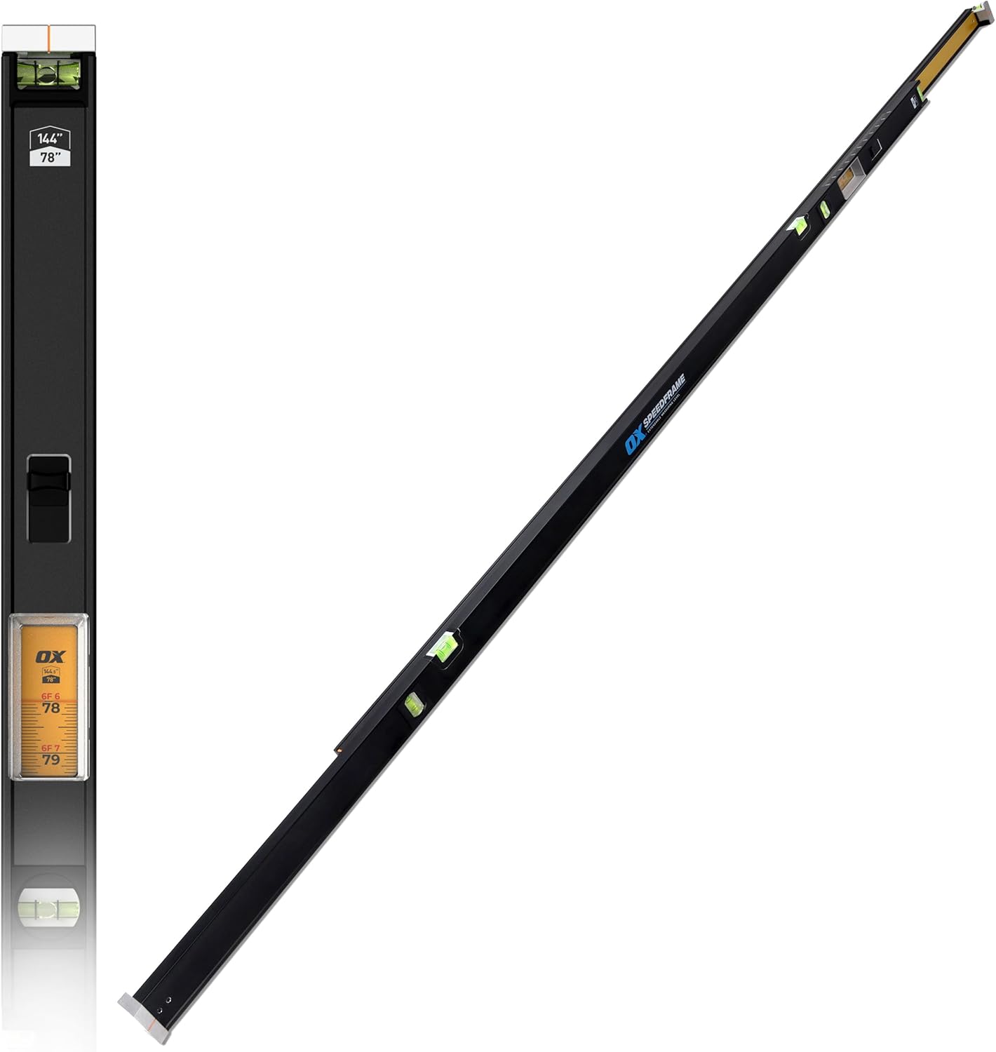 Ox Tools SPEEDFRAME 78" to 144" Extendable Measuring Level OX-P635201