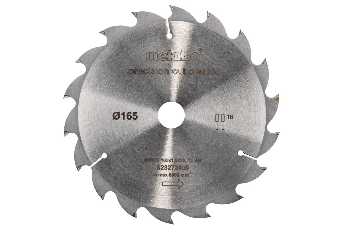 Metabo Circular Saw-Blade HW/CT 165x20, 18 WZ 628272000