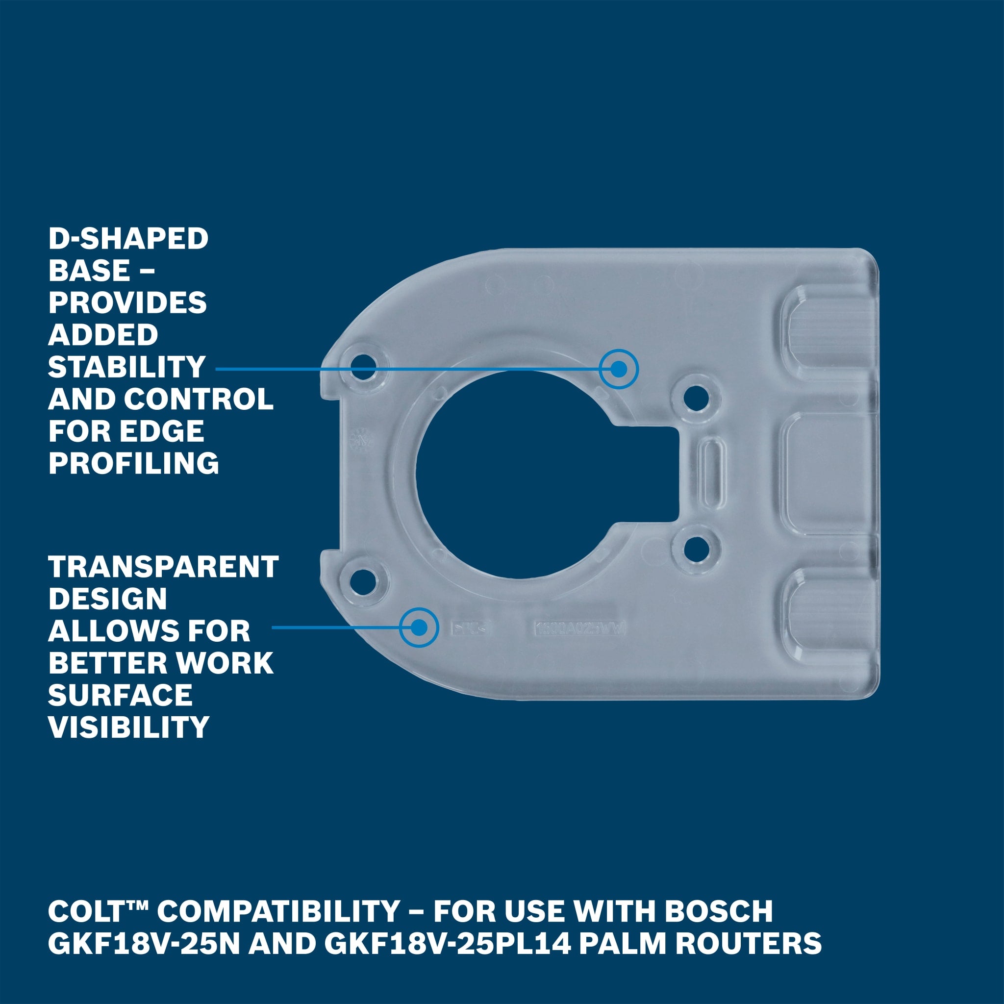 Bosch Palm Router D-Shaped Sub-Base GKFD01