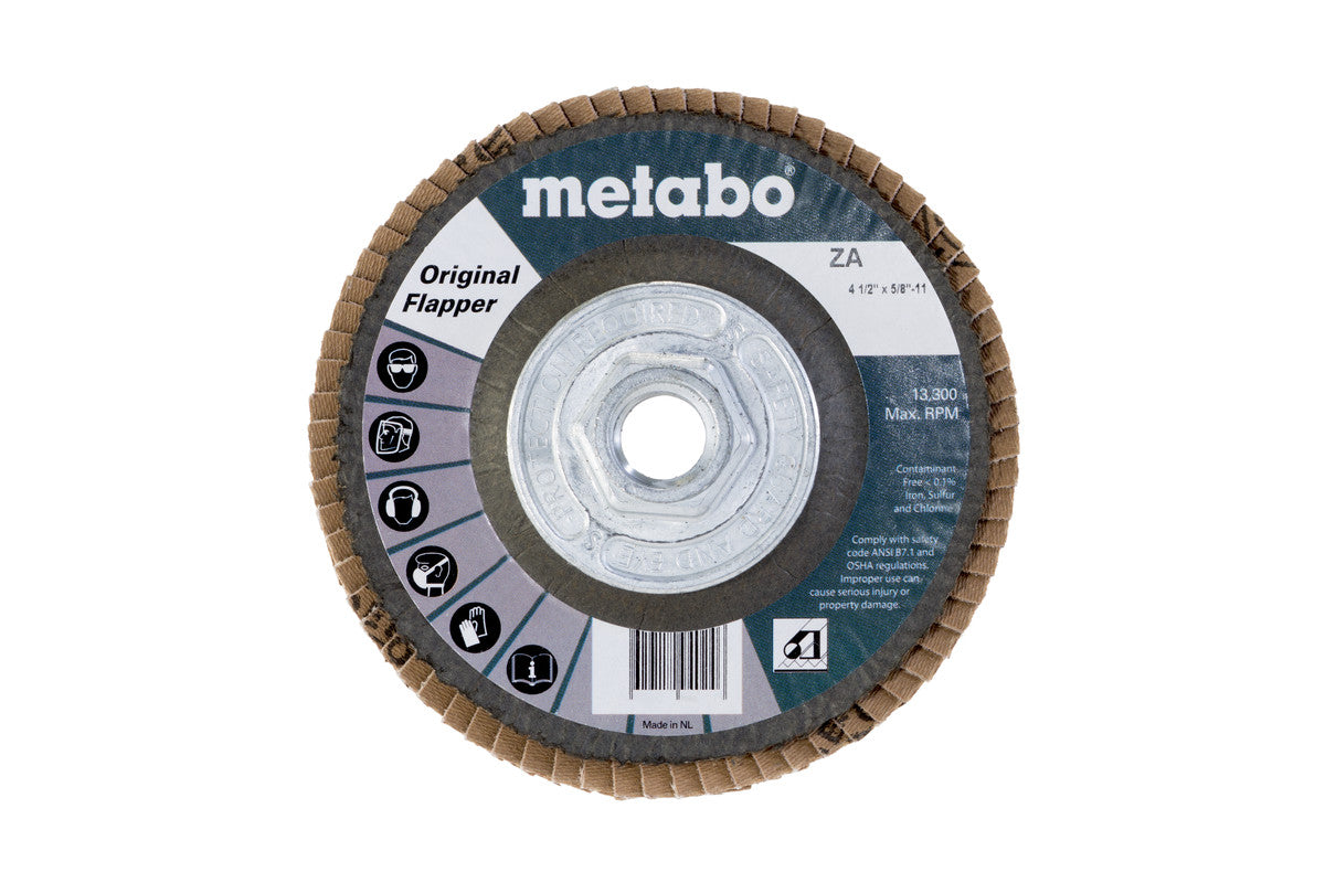 Metabo 4-1/2in ORIGINAL FLAPPER 80 5/8-11 T29 FIBERGLASS  - 5 Pack 629403000