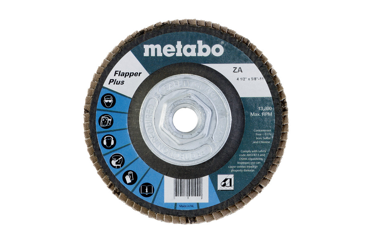 Metabo 4-1/2in FLAPPER PLUS 80 5/8-11 T29 FIBERGLASS - 5 Pack 629411000