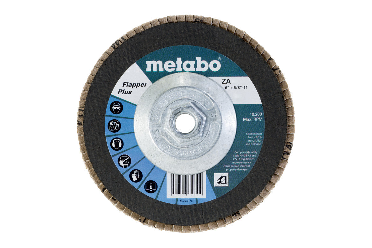 Metabo 6in FLAPPER PLUS 80 5/8-11 T29 FIBERGLASS - 5 Pack 629414000