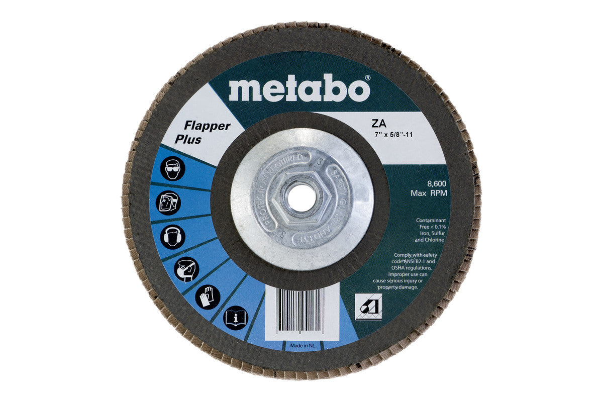 Metabo 7in FLAPPER PLUS 80 5/8-11 T29 FIBERGLASS - 5 Pack 629417000