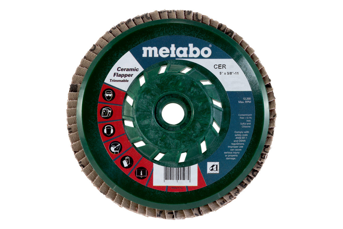 Metabo 5in CERAMIC FLAPPER 60 5/8-11 T29 PB - 5 Pack 629459000