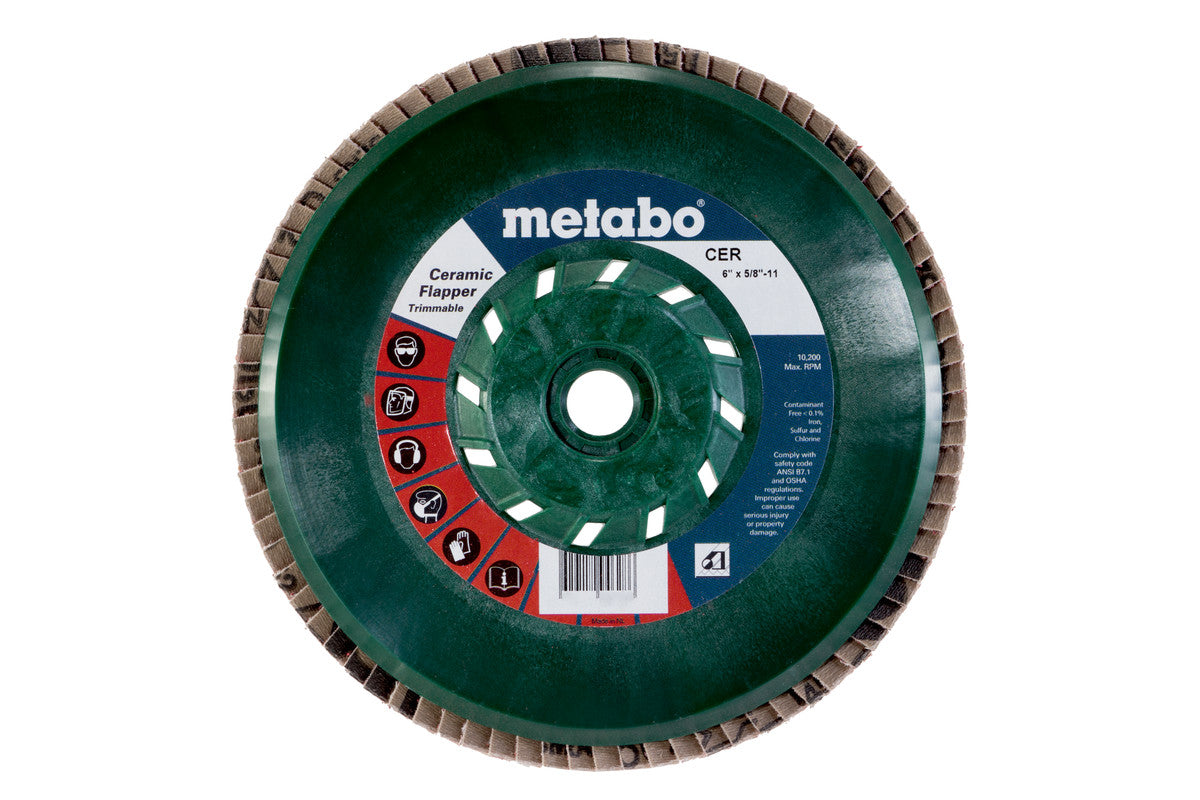 Metabo 6in CERAMIC FLAPPER 60 5/8-11 T29 PB - 5 Pack 629462000