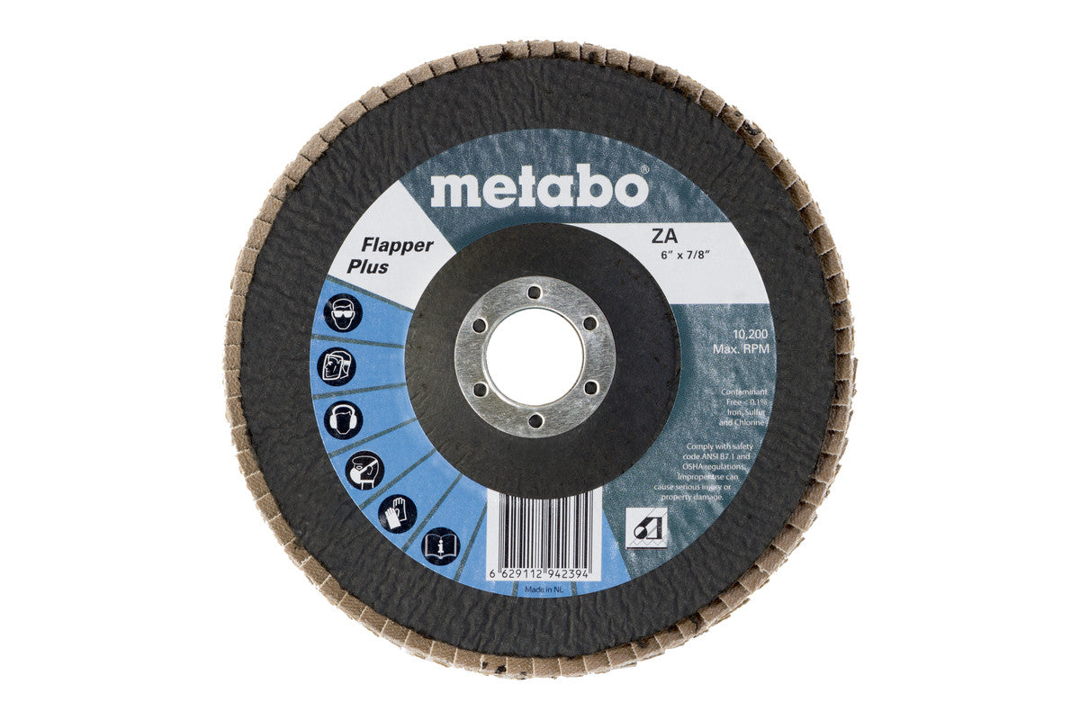 Metabo 6in FLAPPER PLUS 40 7/8 T27 FIBERGLASS - 10 Pack 629484000