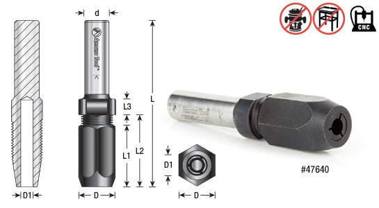 Amana Tool CNC Extension 1/4 in ID x 1/4 in Shank 47642
